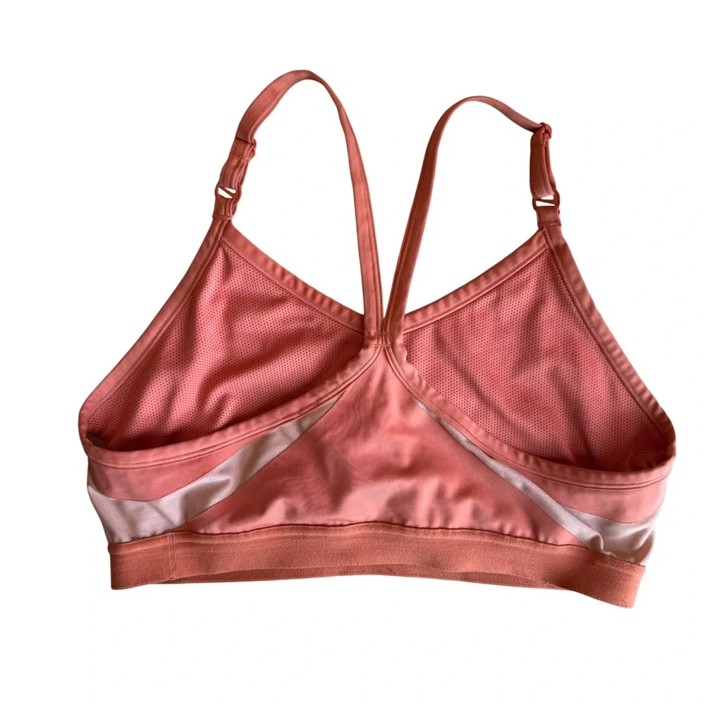 Nike Dri-FIT Indy Sports Bra Women XXL Coral Pink Light Support Mesh Trim Active
